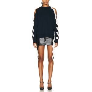 Monse Bold Midnight Ric Rac Sleeve Sweater Size S